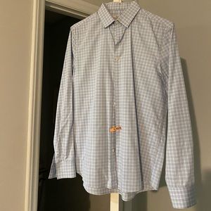 Perry Ellis L/S Blue Check Dress Shirt